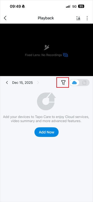 Choose the filter icon.