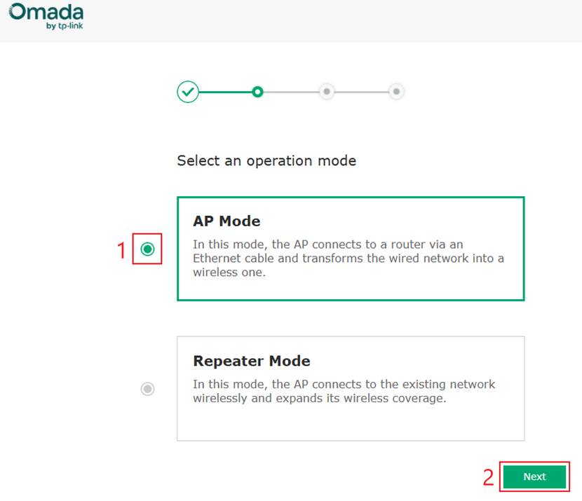 Select an operation mode.