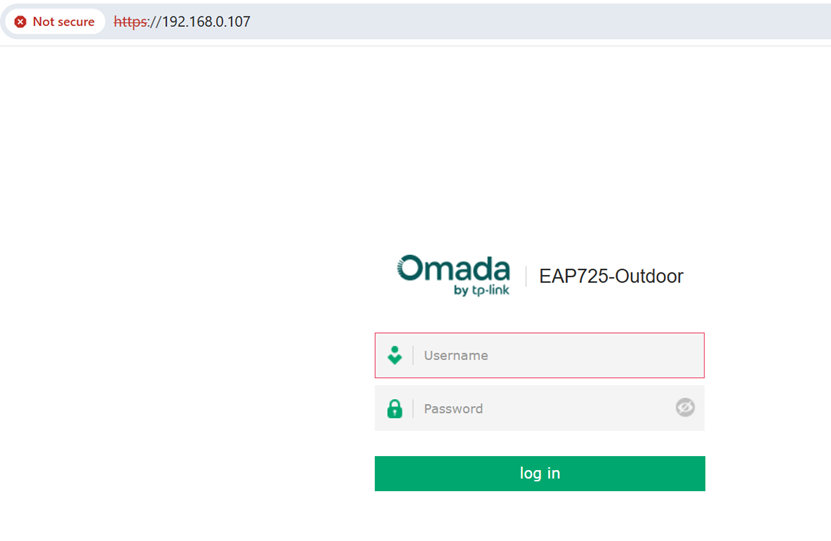 The login page for the Omada EAP.