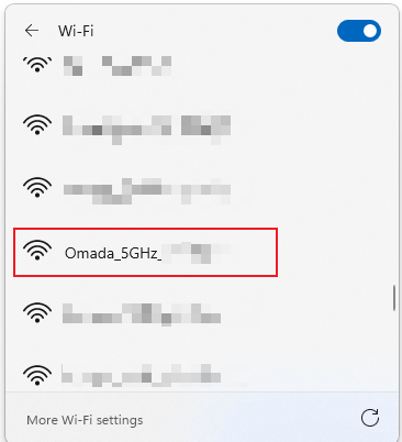  Finding the SSID of the Omada EAP.
