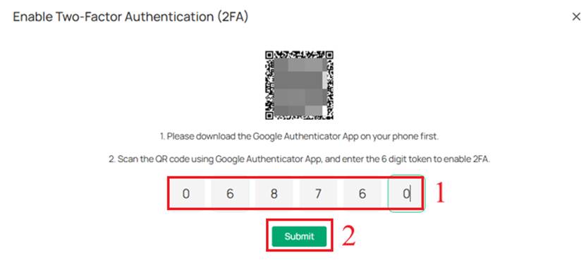 Enter the 6-digit token.