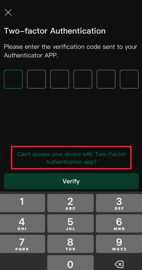 Click to disable 2FA.