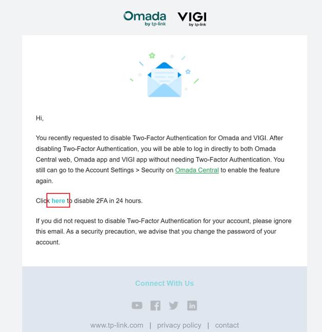 Click the here to disable 2FA.