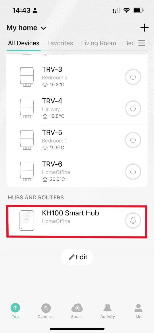 Tap the KH100 in the Kasa App.