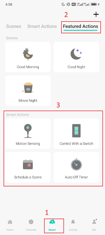 4 types of Smart Actions for creating.