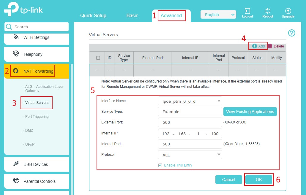 Configure Virtual Servers.