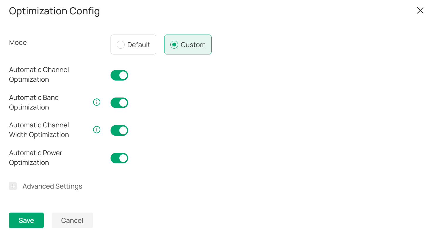 Custom EAP channel settings.