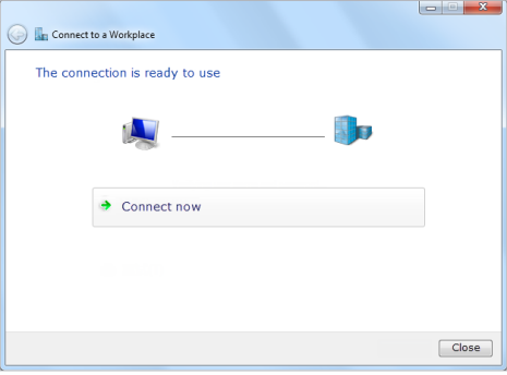 The PPTP VPN connection has been created and is ready to use.