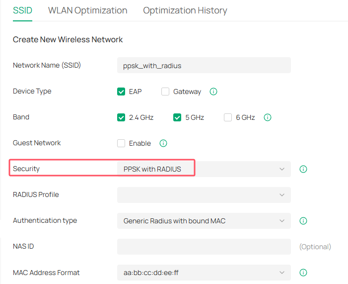 Create New Wireless Network