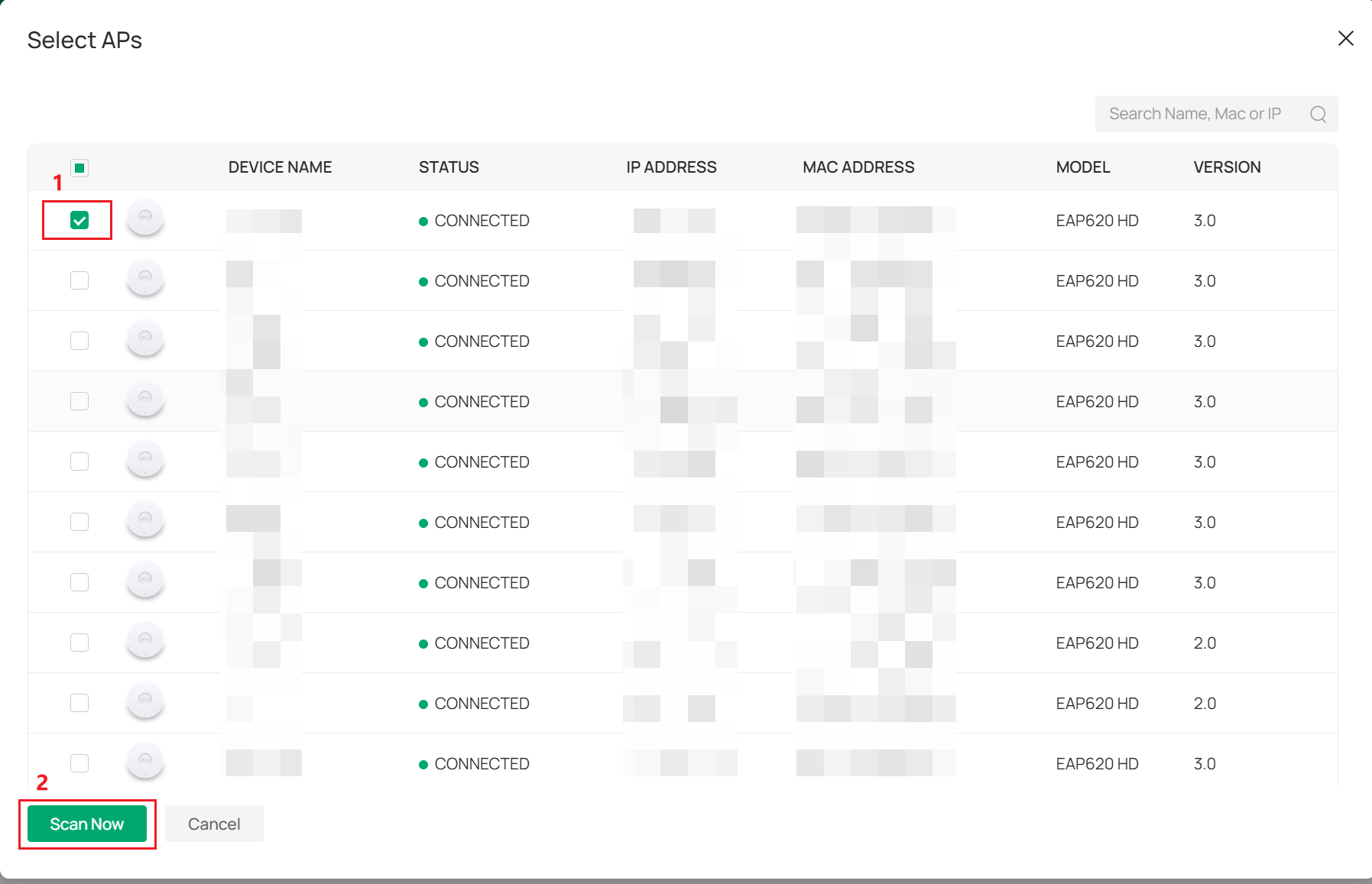 The AP selecting page.