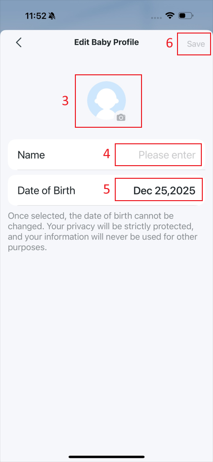 The locations where you can edit and save the profile.