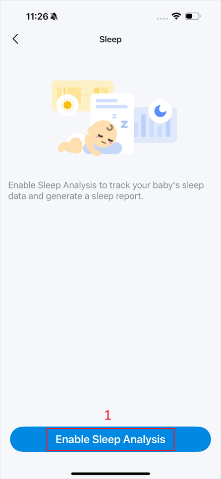 The location “Enable Sleep Analysis” on the sleep page.