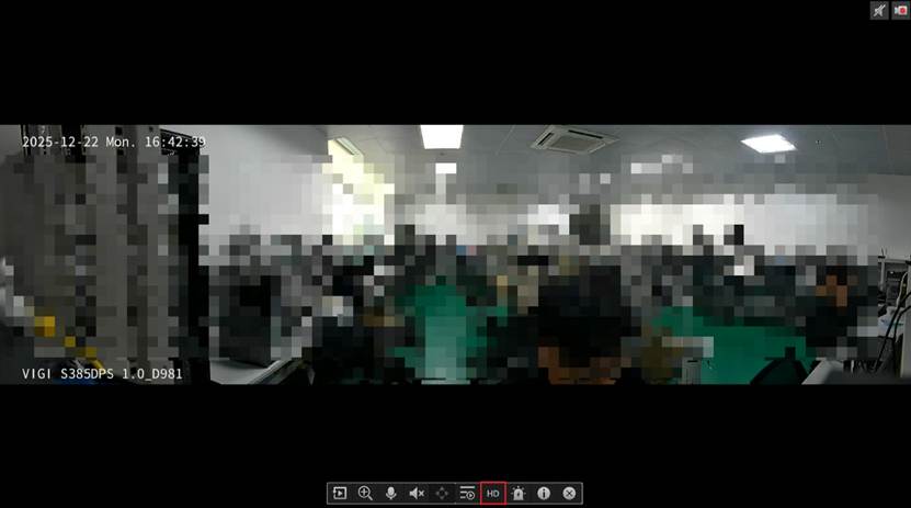Live view plays normally in HD quality after the resolution is reduced