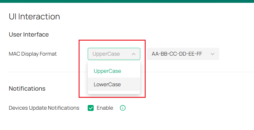 Case format configuration.
