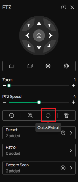 Click quick patrol button to generate default patrol.