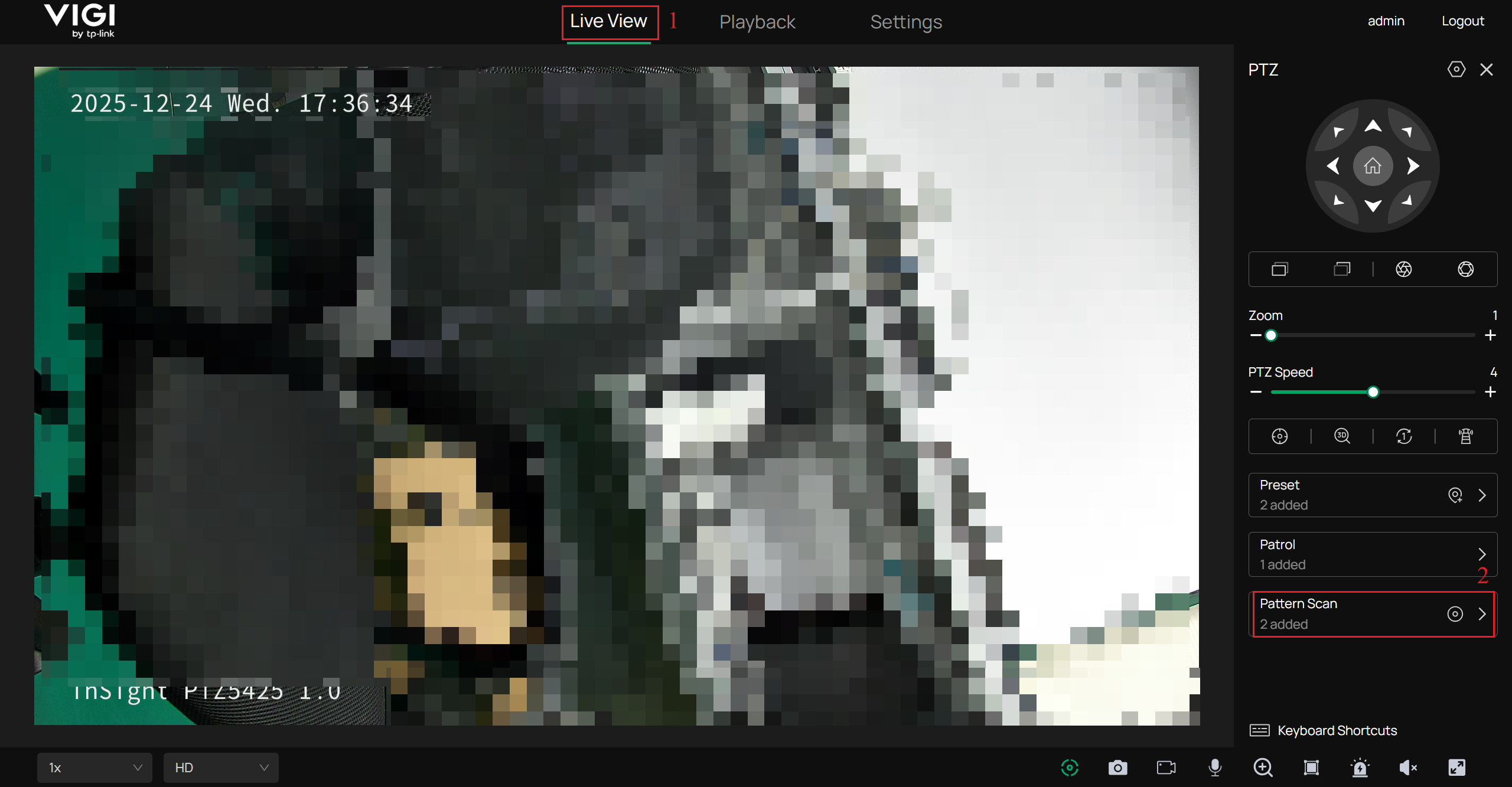 Click the pattern scan.