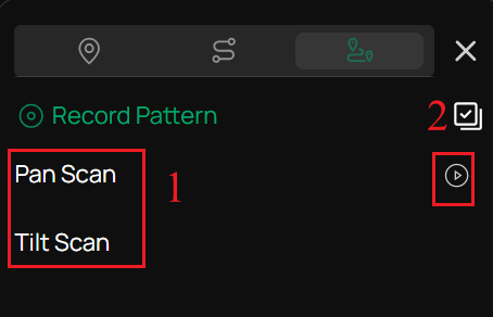 The position of the play button.