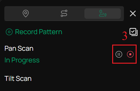 The positions of the pause and end buttons.
