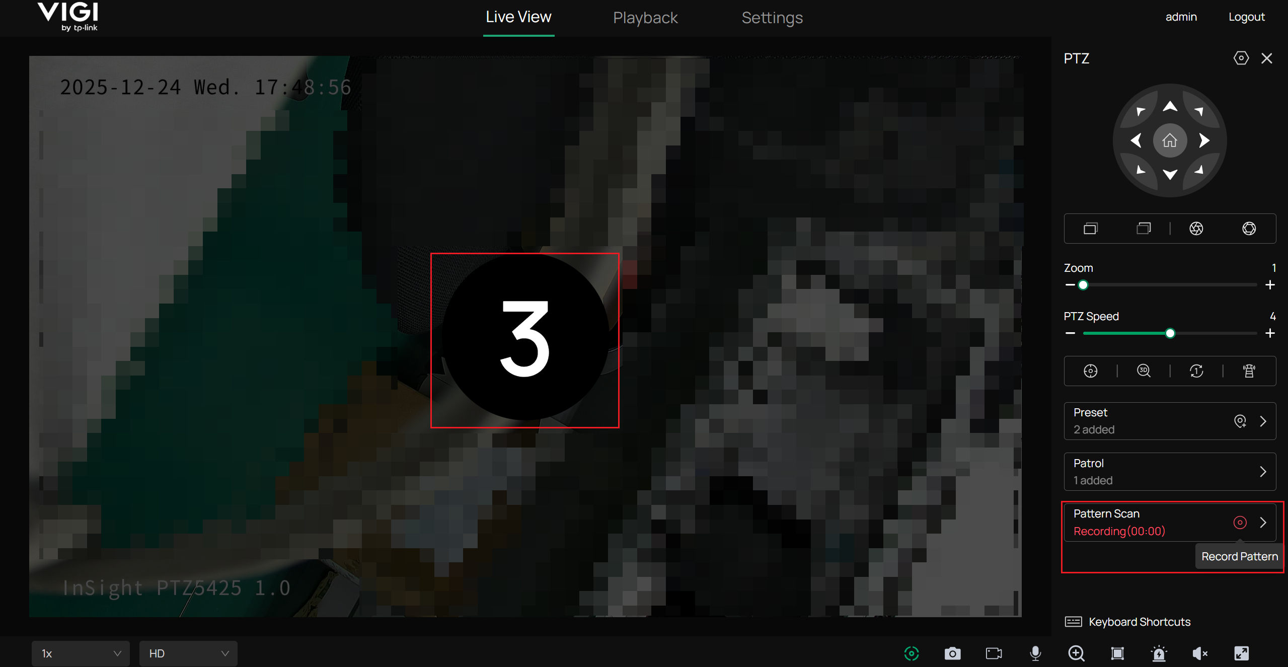 Three-second countdown.