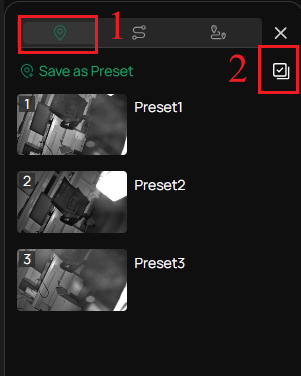 Show the position of the batch button.