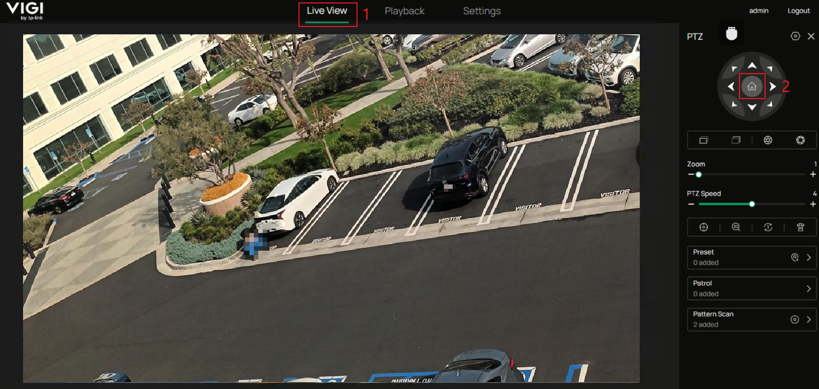 Testing if the home button repositions the camera from Live View.
