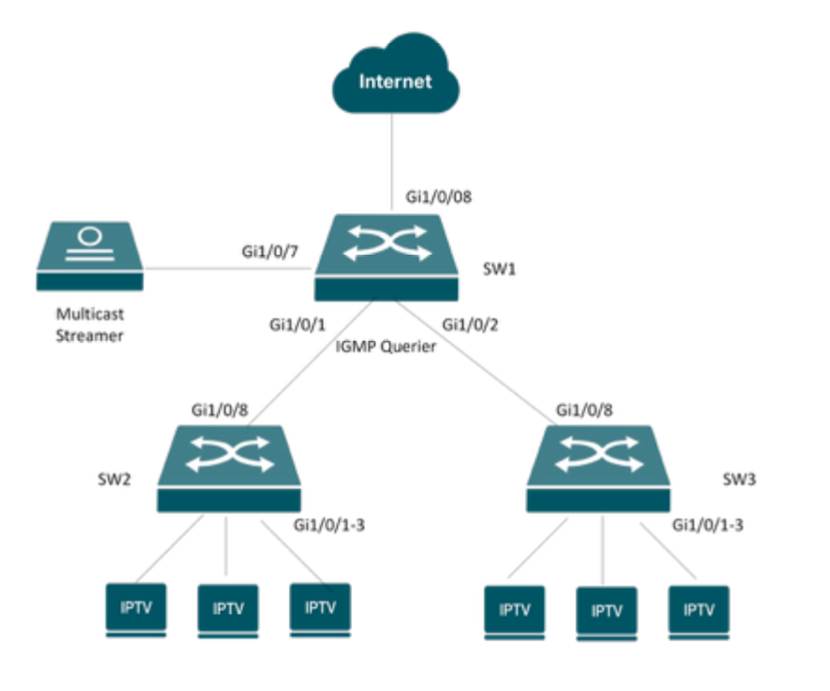 An example of topology planning for IPTV scenario.