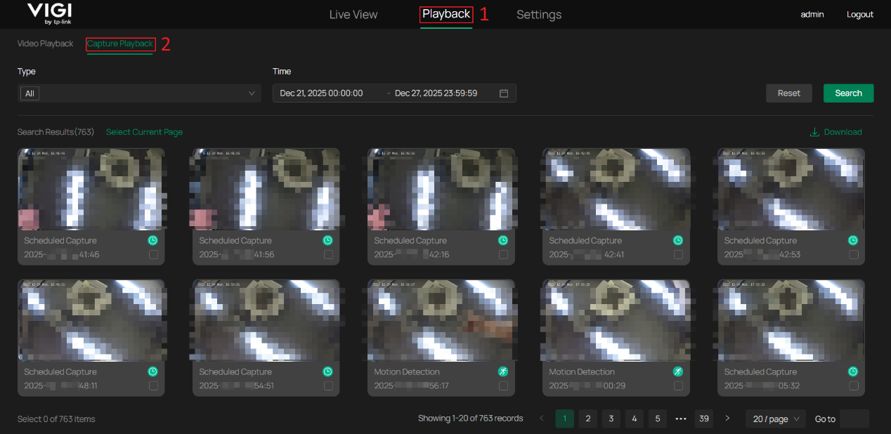 View all of captured images.