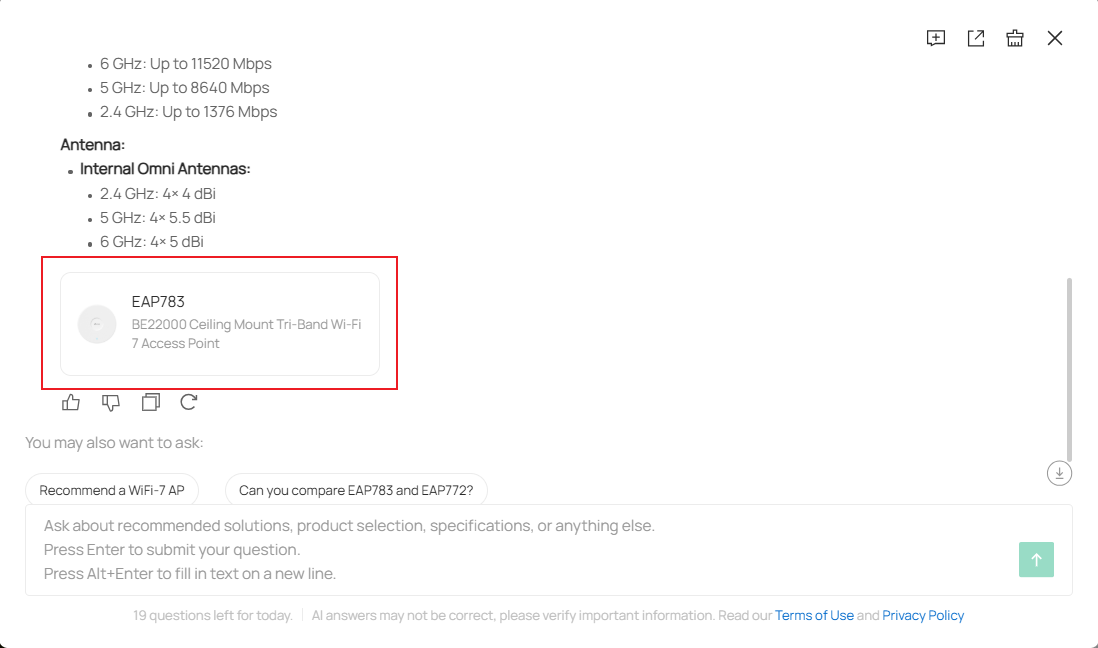 Display the location of the product card.