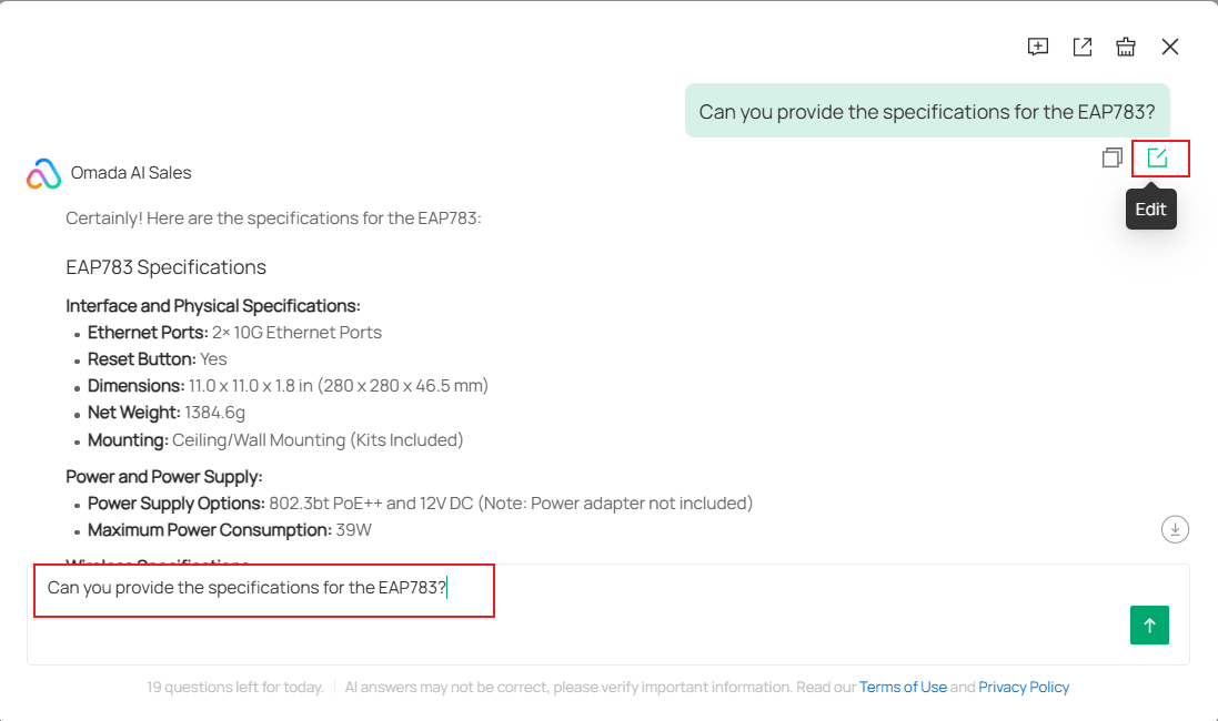 Click edit to modify the question.