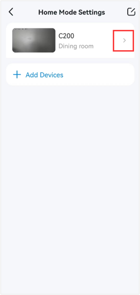 Tap the device card to edit its mode settings.