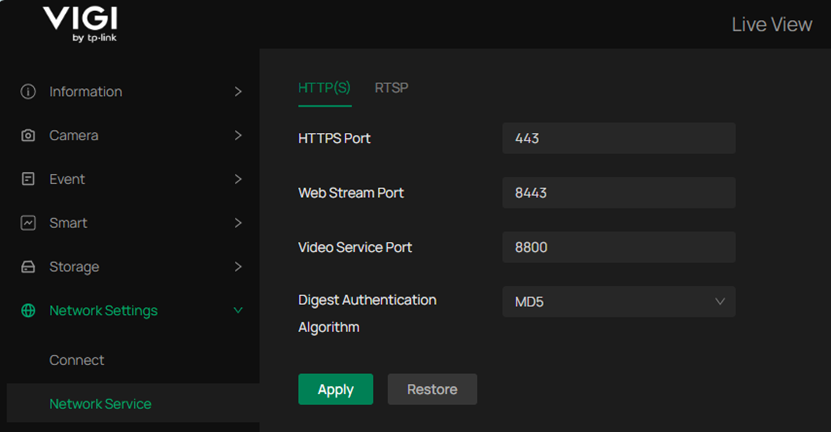 Showcase Digest Authentication Algorithm configuration page.