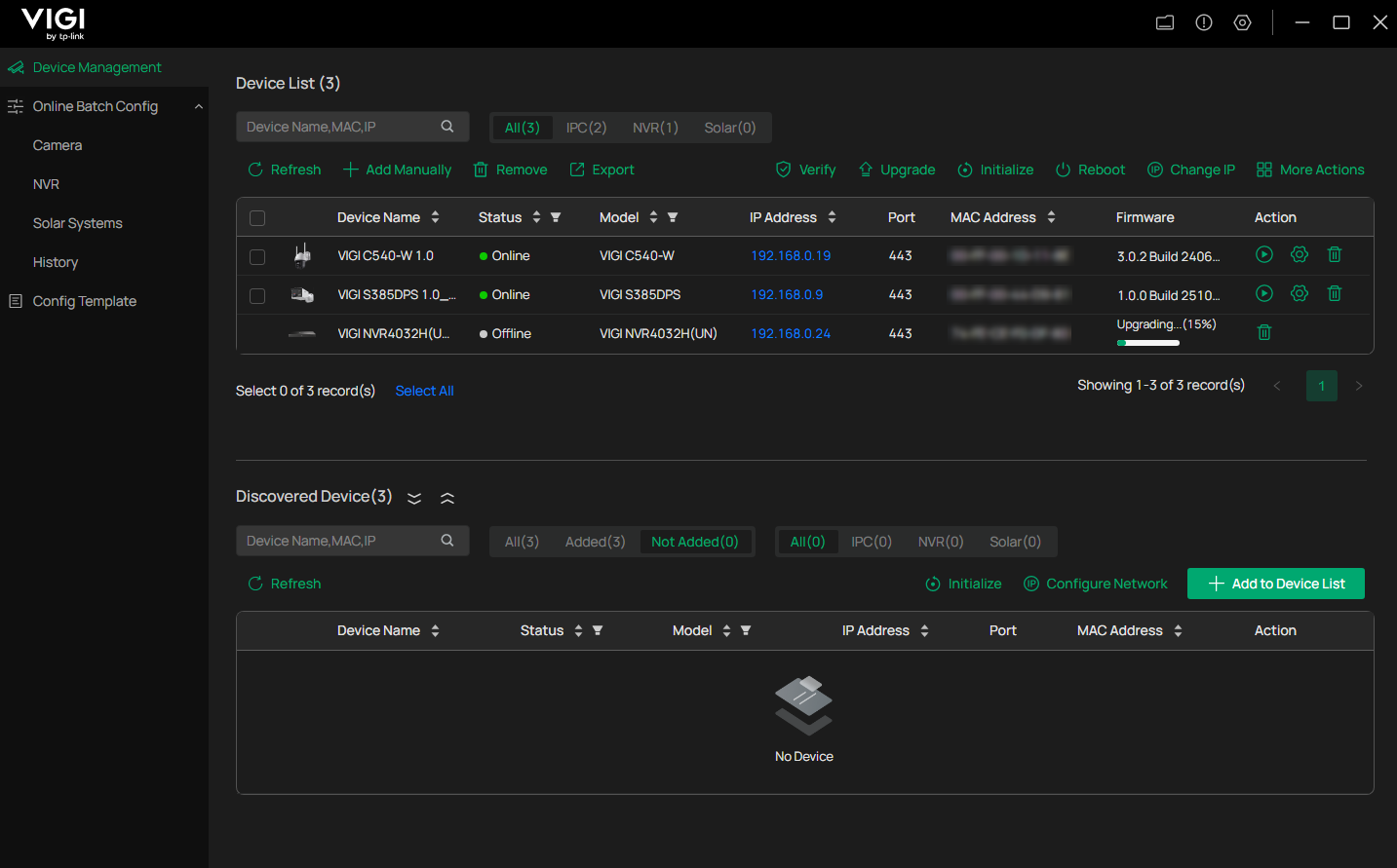 Display the device is upgrading.