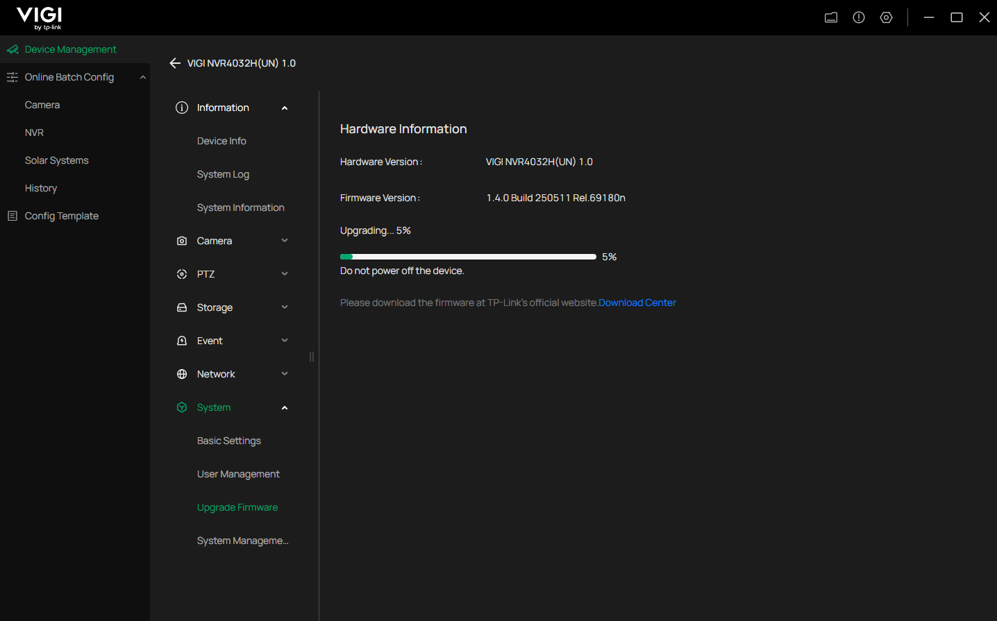 The device is upgrading.