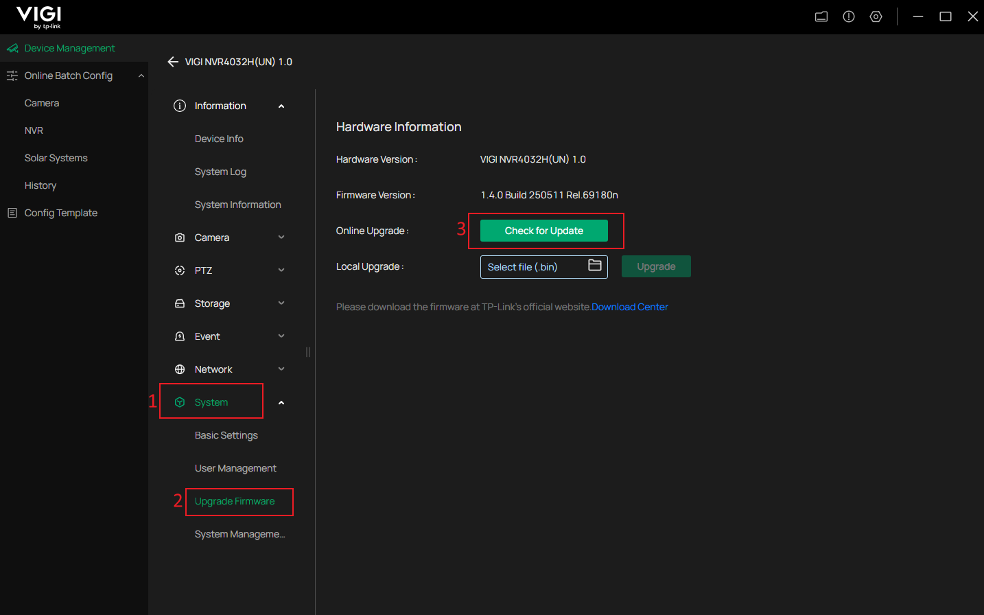 Show where to check for updates.
