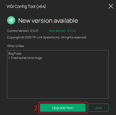 Display the upgrade button.