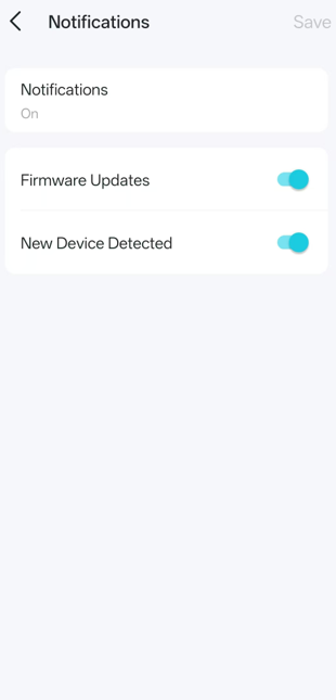 The notification settings page.