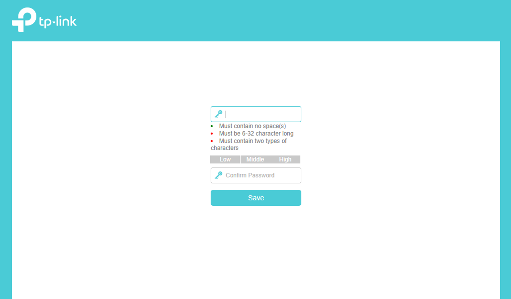 The log in password page.