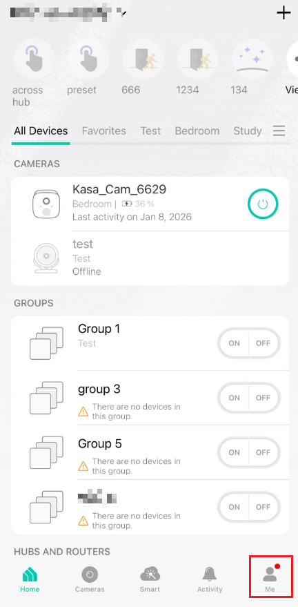 The location of “Notifications” button.