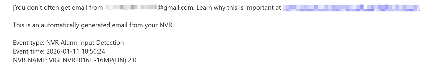 Check the email inbox for received notifications.