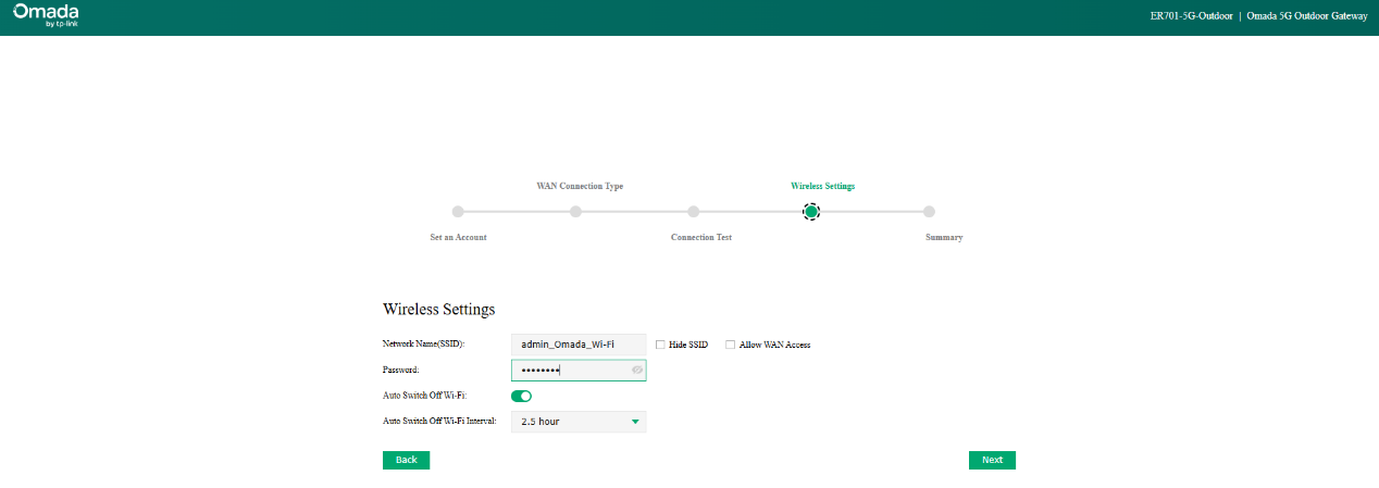 Show the Wireless Settings page.