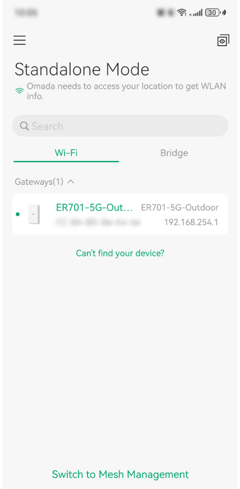 The App has detected the device.