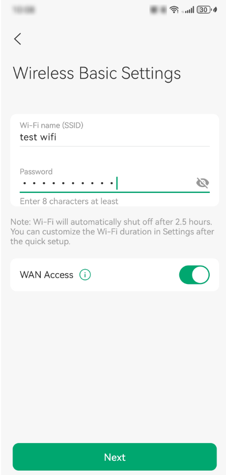 Configure wireless settings according to your needs.