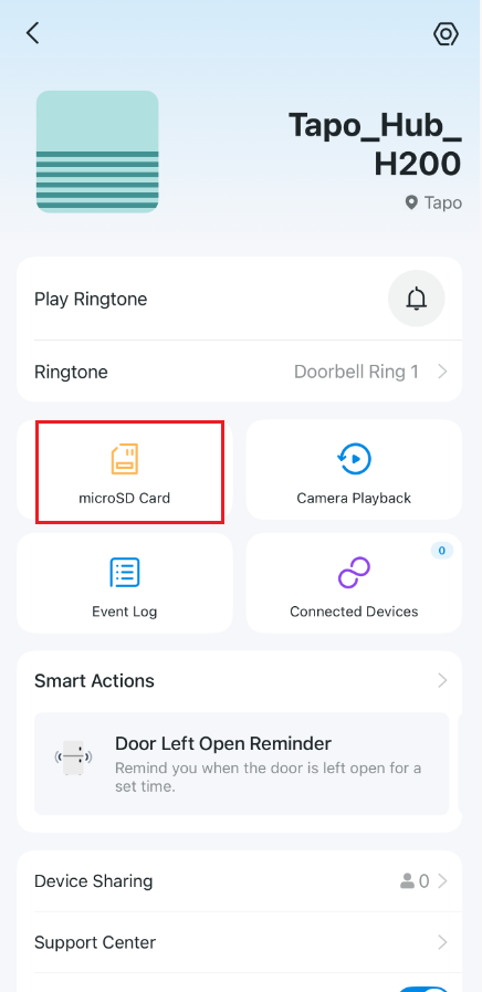 The location of microSD card button.