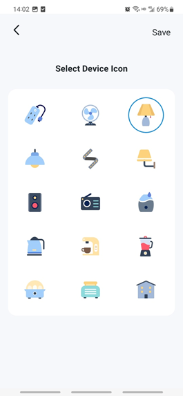 Select an icon for the smart power strip.
