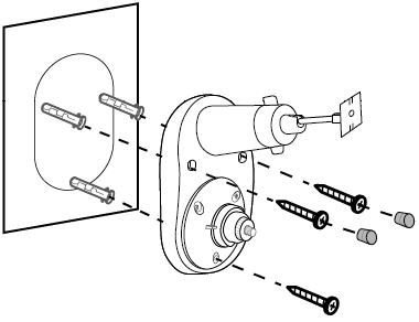 Insert two screw caps into the upper screw holes.