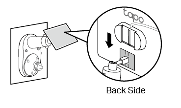 Illustration showing the camera being slid and locked onto the mounted bracket. A close‑up of the back side highlights how to align the connector and push the camera downward until it clicks into place.