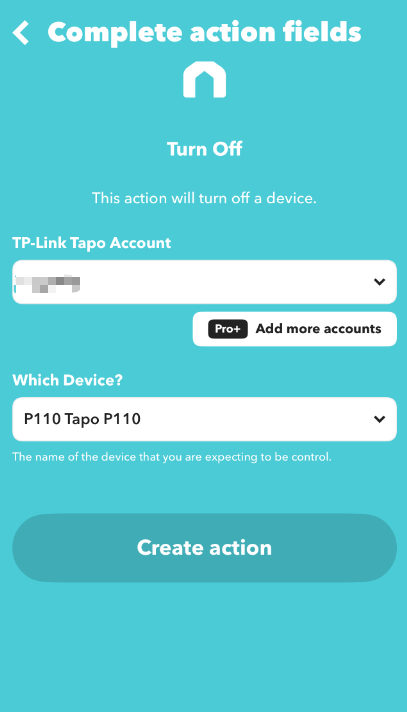 Select the action device.