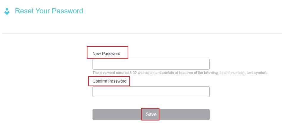 Create a new password for your TP-Link ID, then click on Save.