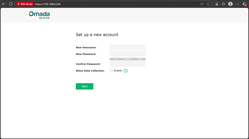Picture shows setup wizard.