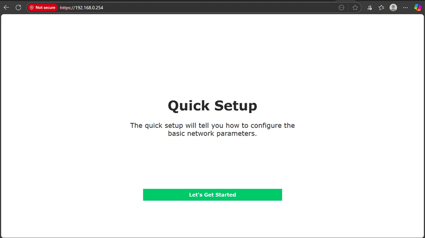 Picture shows setup wizard.